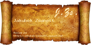 Jakubek Zsanett névjegykártya